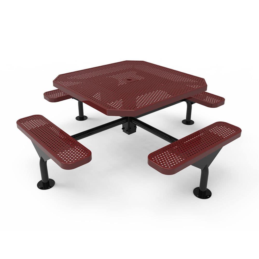Commercial 46in Octagon Nexus Pedestal Picnic Table – Thermoplastic Expanded Metal - Image 4