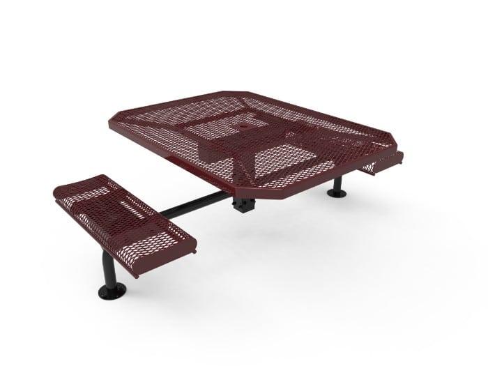 Commercial 46in Octagon Nexus Pedestal Picnic Table – Thermoplastic Punched Steel, Rolled Seats - Image 3