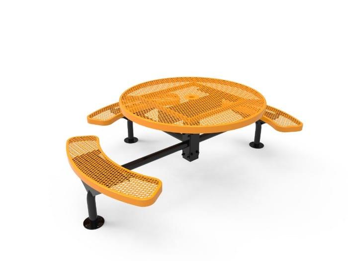 Commercial 46in Round Nexus Pedestal Picnic Table – Thermoplastic Expanded Metal - Image 3