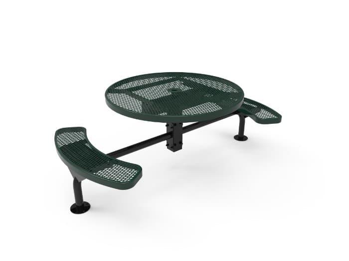 Commercial 46in Round Nexus Pedestal Picnic Table – Thermoplastic Expanded Metal - Image 4