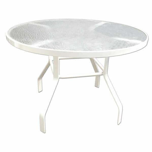 Laguna 42in Round Acrylic Commercial Pool Patio Table – Heavy Duty Oval Aluminum Tubing - Image 2