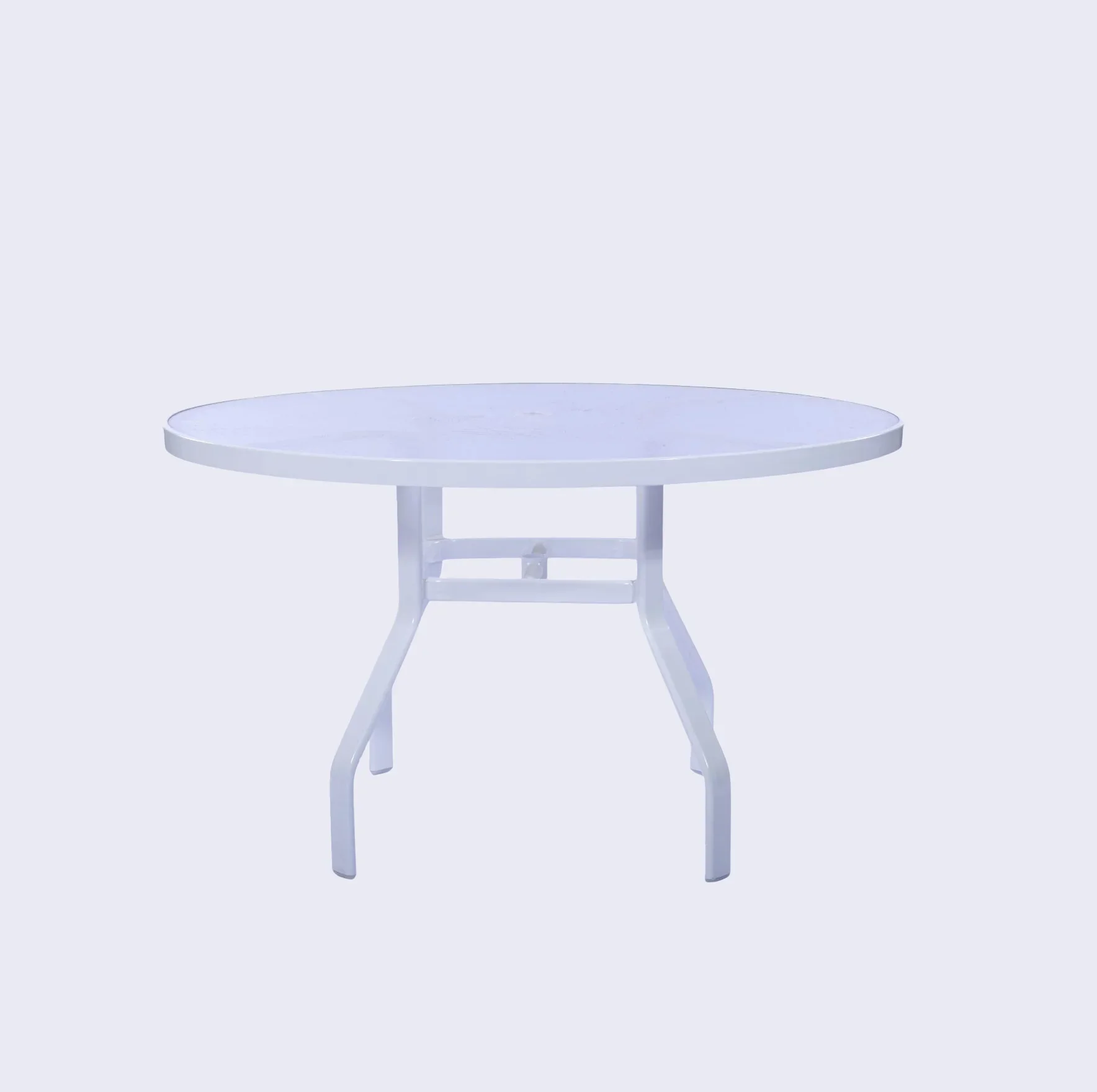 Laguna 48in Round Acrylic Commercial Pool Patio Table – Rectangular Aluminum Tubing
