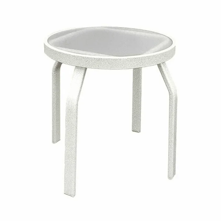 Oasis 18in Round Acrylic Pool Side Table – Rectangular Straight Leg Frame
