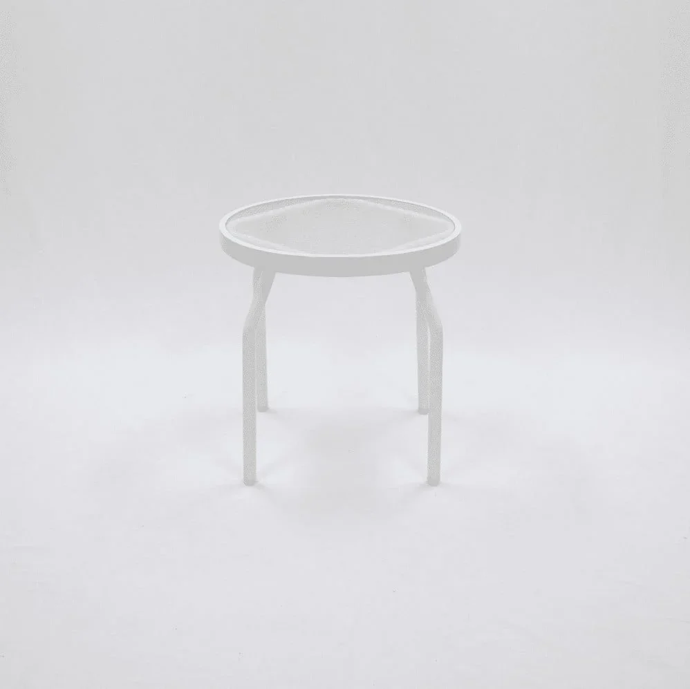 Beach Club 18in Round Acrylic Pool Side Table – Round Aluminum Tubing