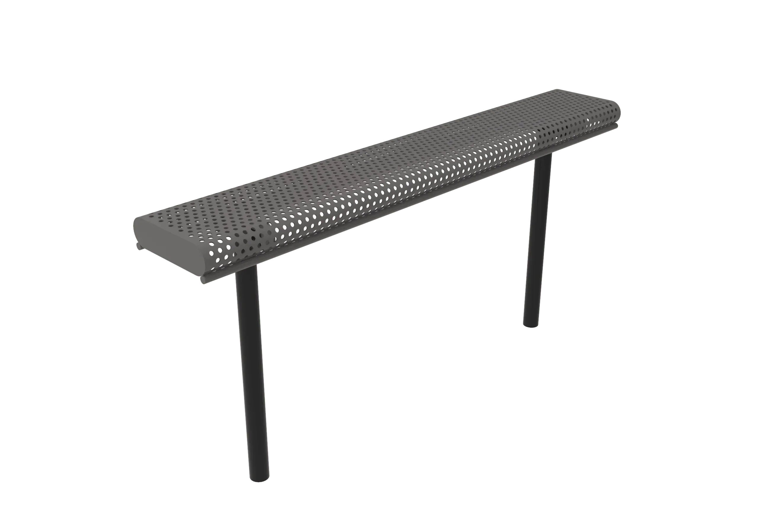 Commercial Rolled Edge Park Bench Without Back – Expanded Metal, Thermoplastic Coated - Image 3