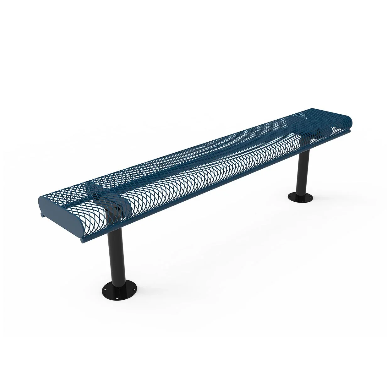 Commercial Rolled Edge Park Bench Without Back – Expanded Metal, Thermoplastic Coated - Image 6