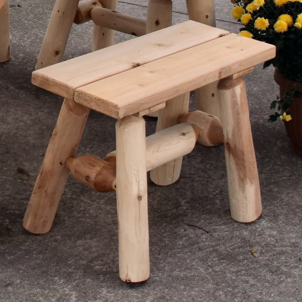 Lakeland Mills Cedar Log 23 Inch End Bench – Northern White Cedar
