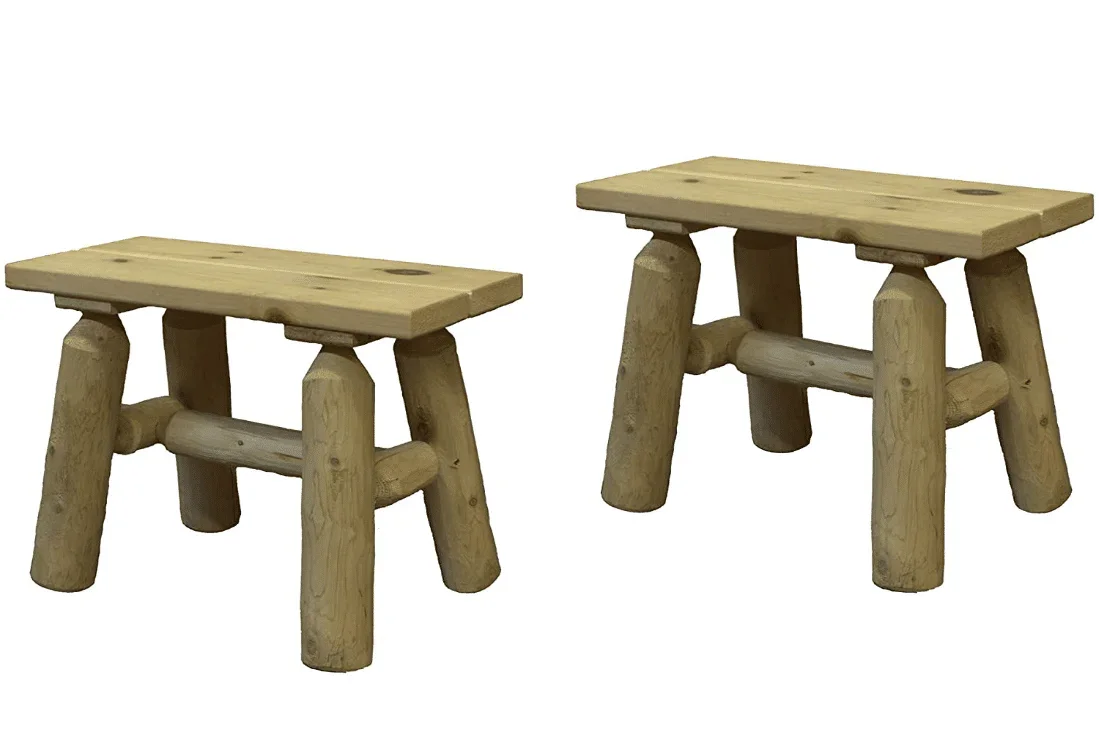 Lakeland Mills Cedar Log 23 Inch End Bench – Northern White Cedar - Image 3