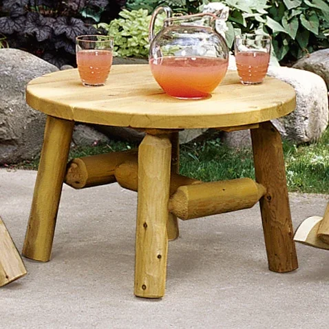 Lakeland Mills Cedar Log 27 Inch Round Wood Coffee Table