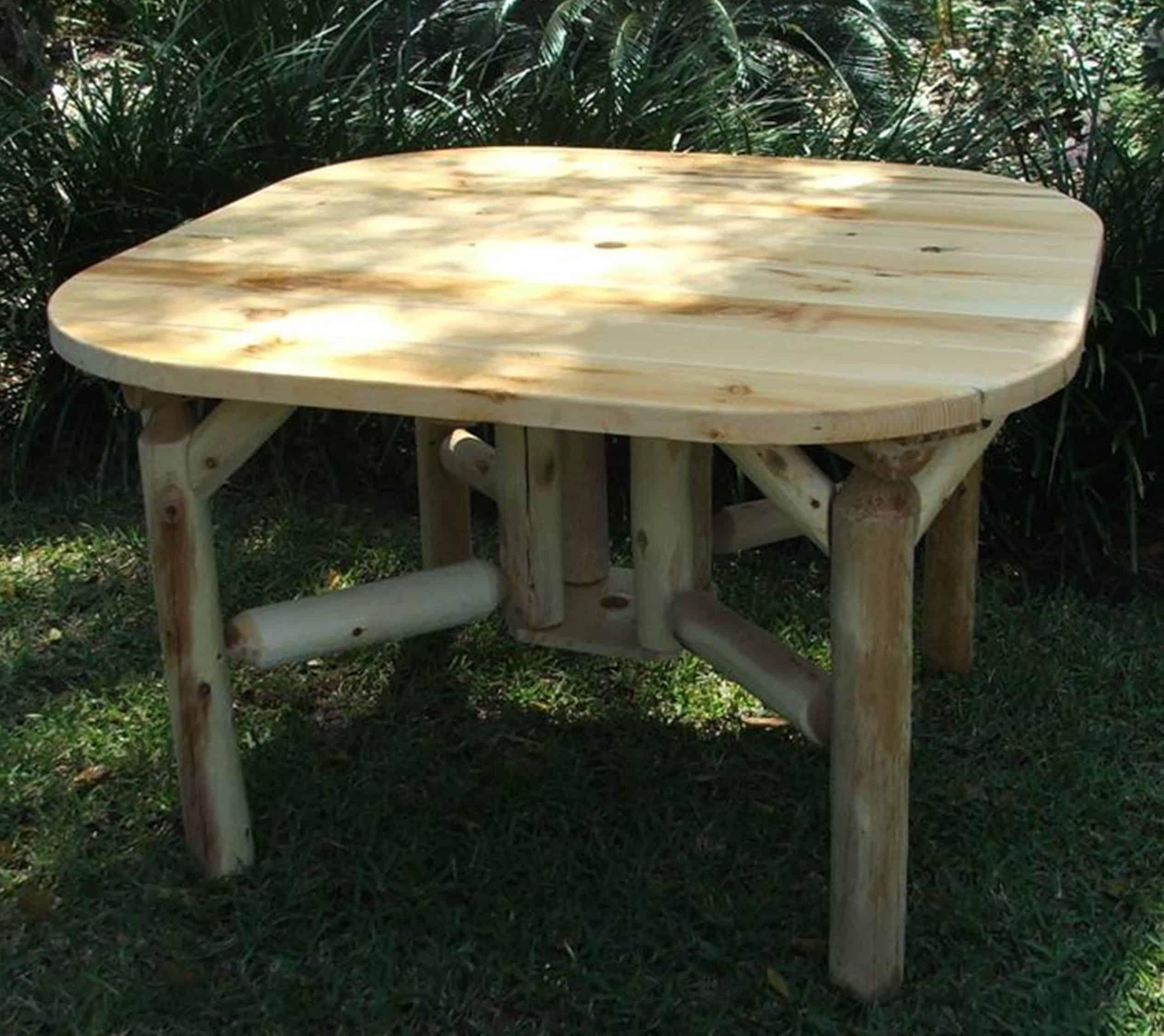 Lakeland Mills Cedar Log 47 Inch Roundabout Outdoor Table