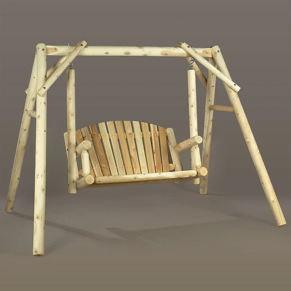 Lakeland Mills Cedar Log 5ft American Yard Swing & A-Frame Set
