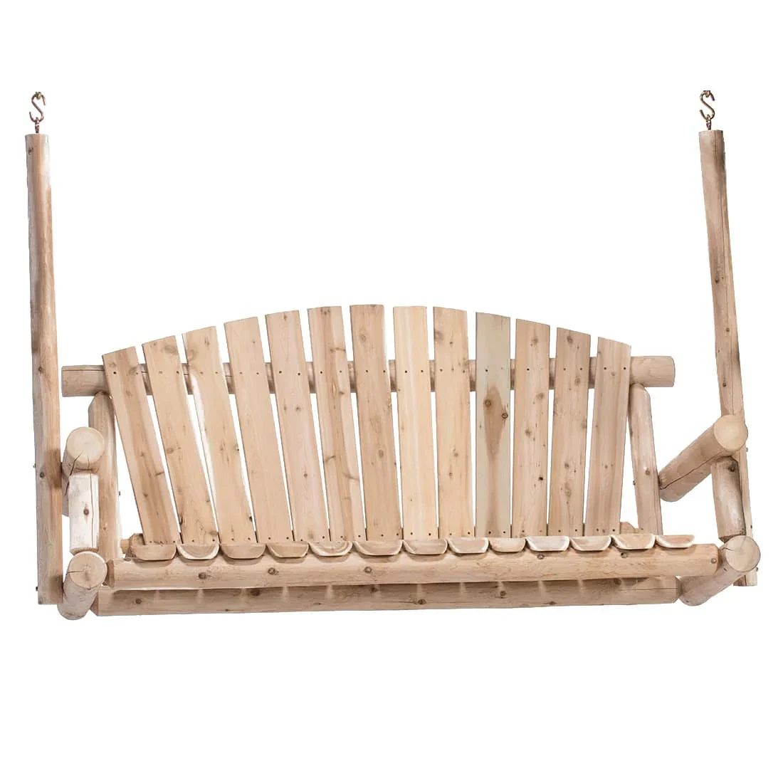 Lakeland Mills Cedar Log 5ft Log-Style Porch Swing – Northern White Cedar