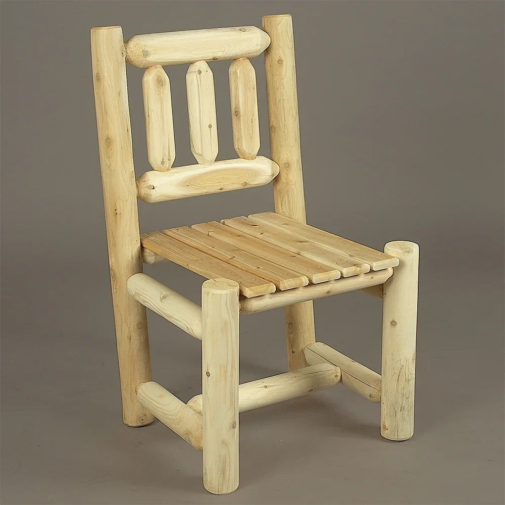 Lakeland Mills Cedar Log Harvest Farm Table Family Dining Set - Image 3