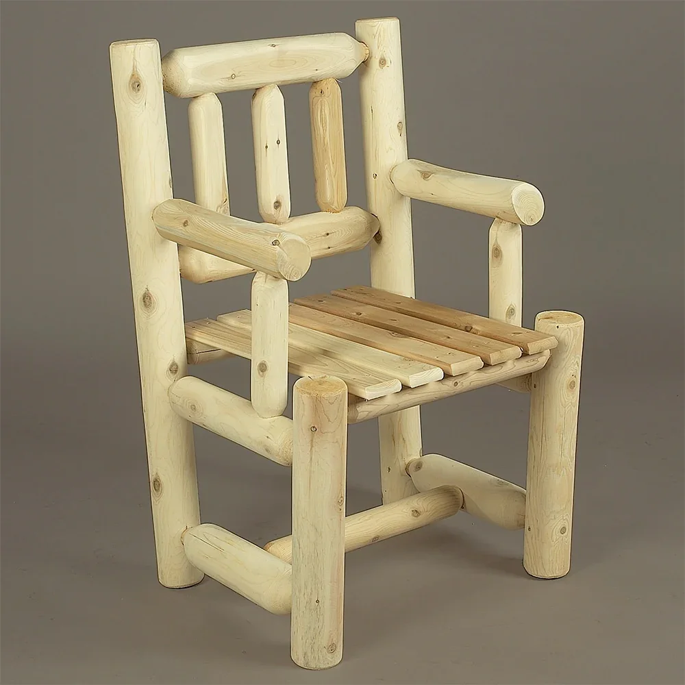 Lakeland Mills Cedar Log Harvest Farm Table Family Dining Set - Image 4