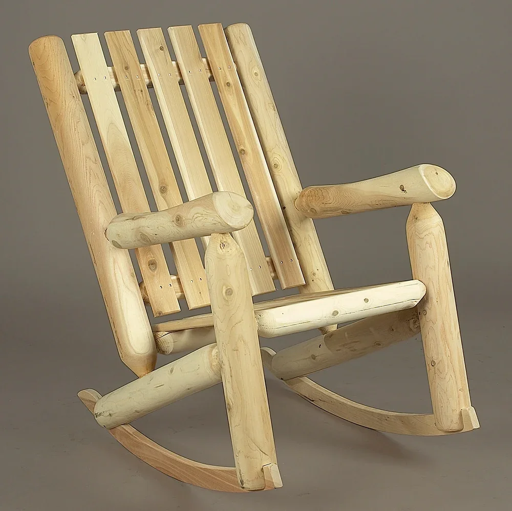 Lakeland Mills Cedar Log High Back Patio Rocking Chair – Northern White Cedar