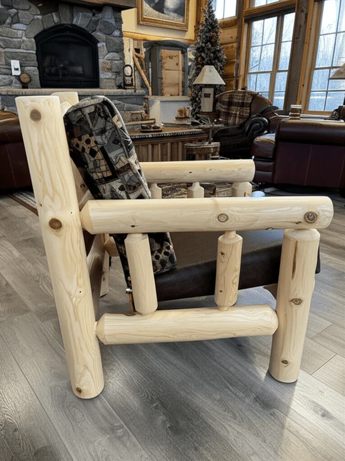 Cedar Log Indoor/Covered Patio Chair – 5 Finish Options – Cushions Included - Image 2