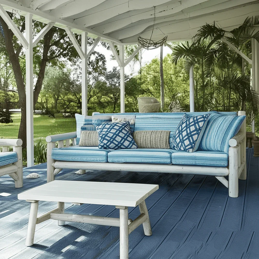 Cedar Log Indoor/Covered Patio Sofa – 5 Finish Options – Cushions Included - Image 2