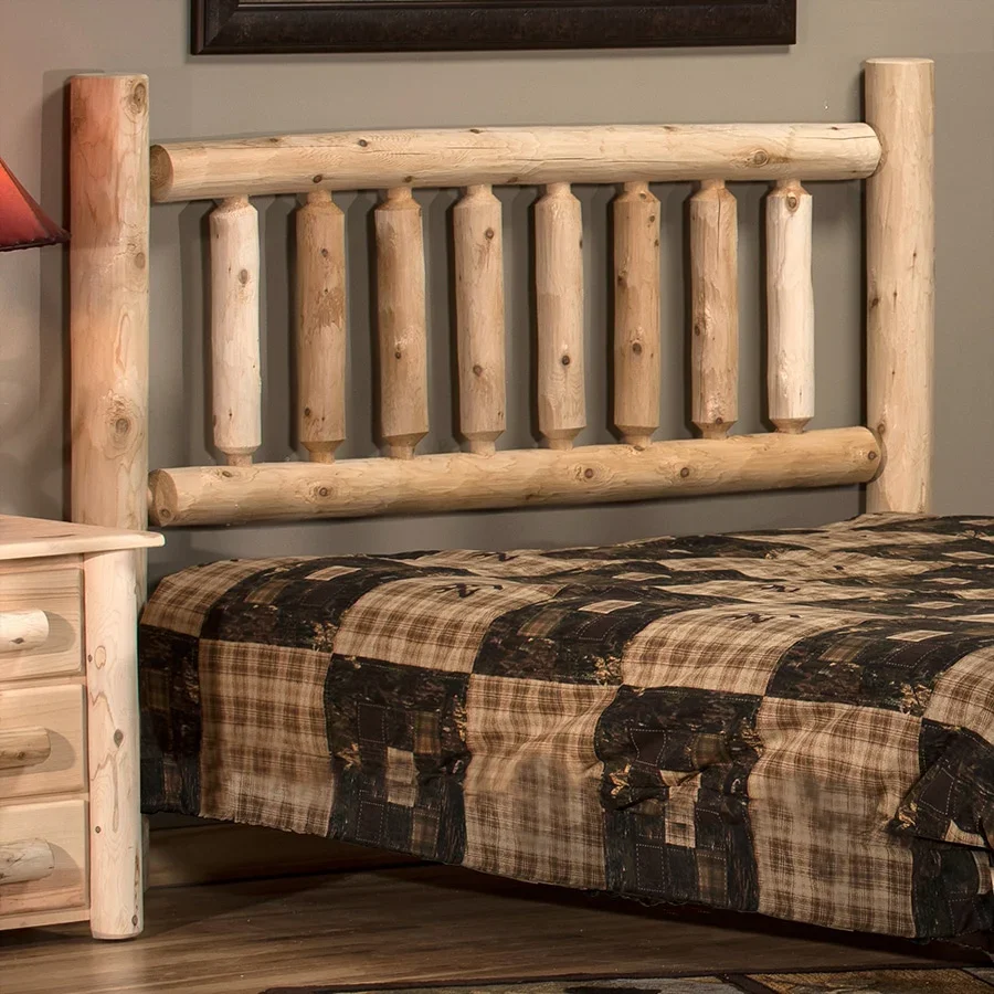 Lakeland Mills Cedar Log King Headboard – Natural Rustic Solid Cedar