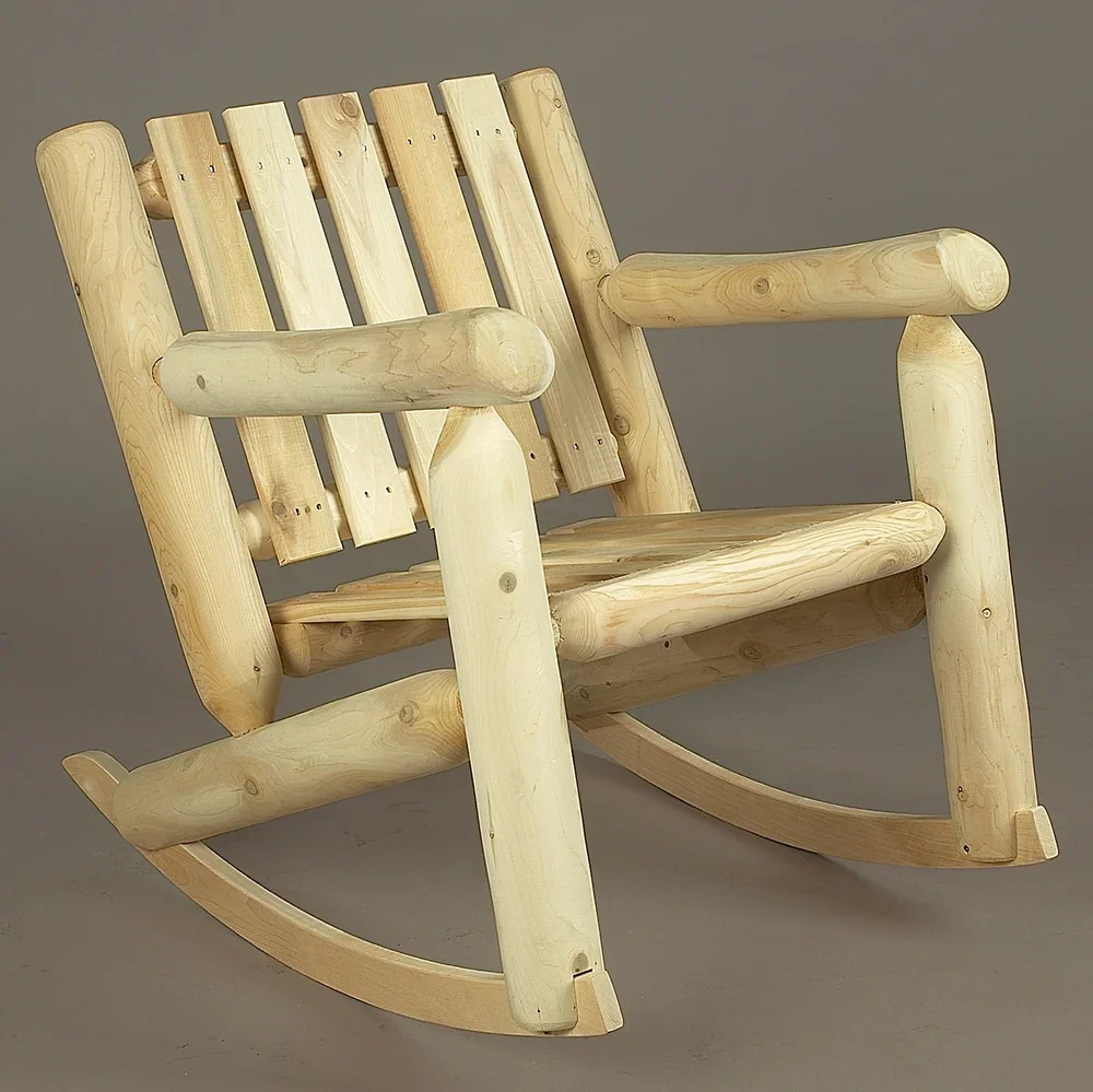 Lakeland Mills Cedar Log Low Back Porch Rocking Chair – Northern White Cedar