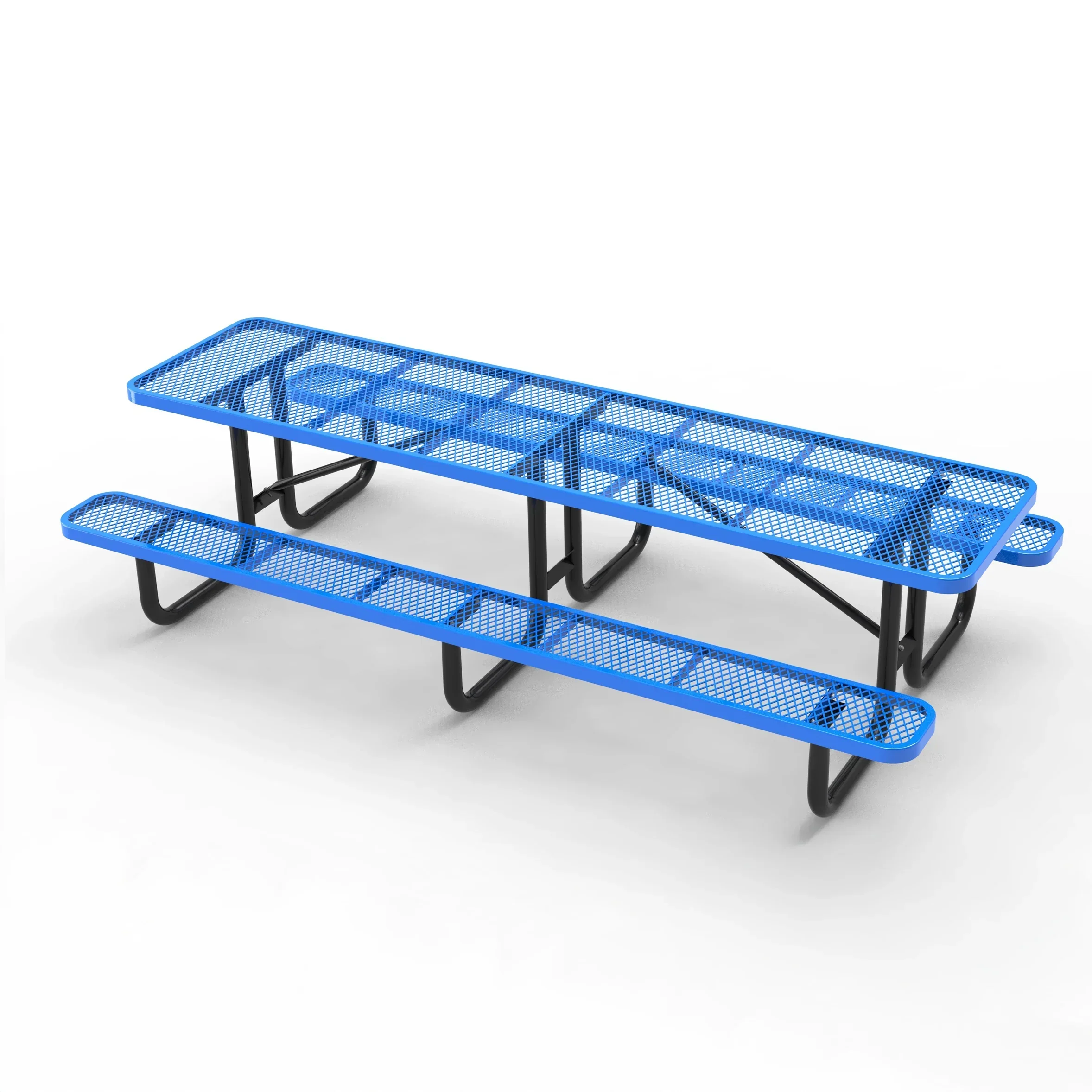 Outdoorsiness Quick Ship Commercial 10ft Rectangular Picnic Table – Thermoplastic Expanded Metal, UL Certified