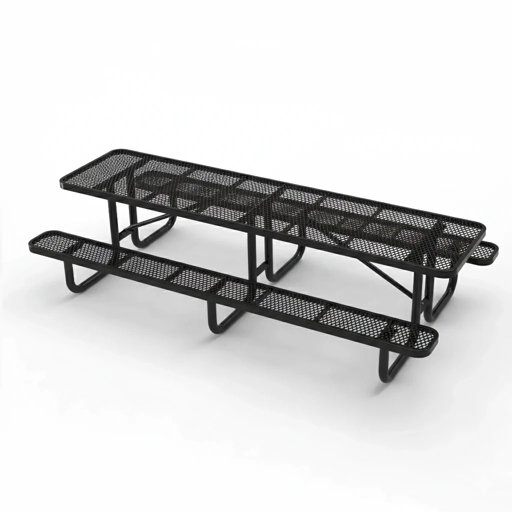 Outdoorsiness Quick Ship Commercial 10ft Rectangular Picnic Table – Thermoplastic Expanded Metal, UL Certified - Image 12