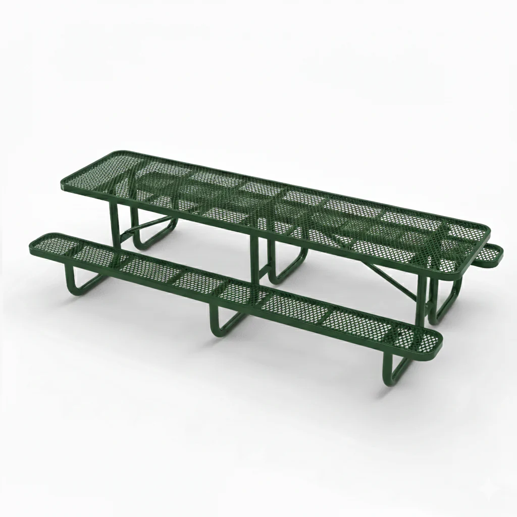 Outdoorsiness Quick Ship Commercial 10ft Rectangular Picnic Table – Thermoplastic Expanded Metal, UL Certified - Image 13