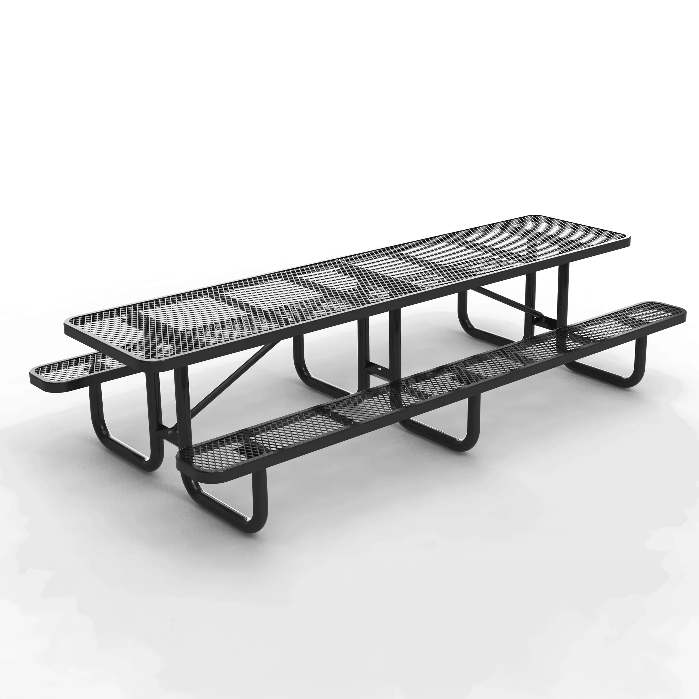 Outdoorsiness Quick Ship Commercial 10ft Rectangular Picnic Table – Thermoplastic Expanded Metal, UL Certified - Image 3