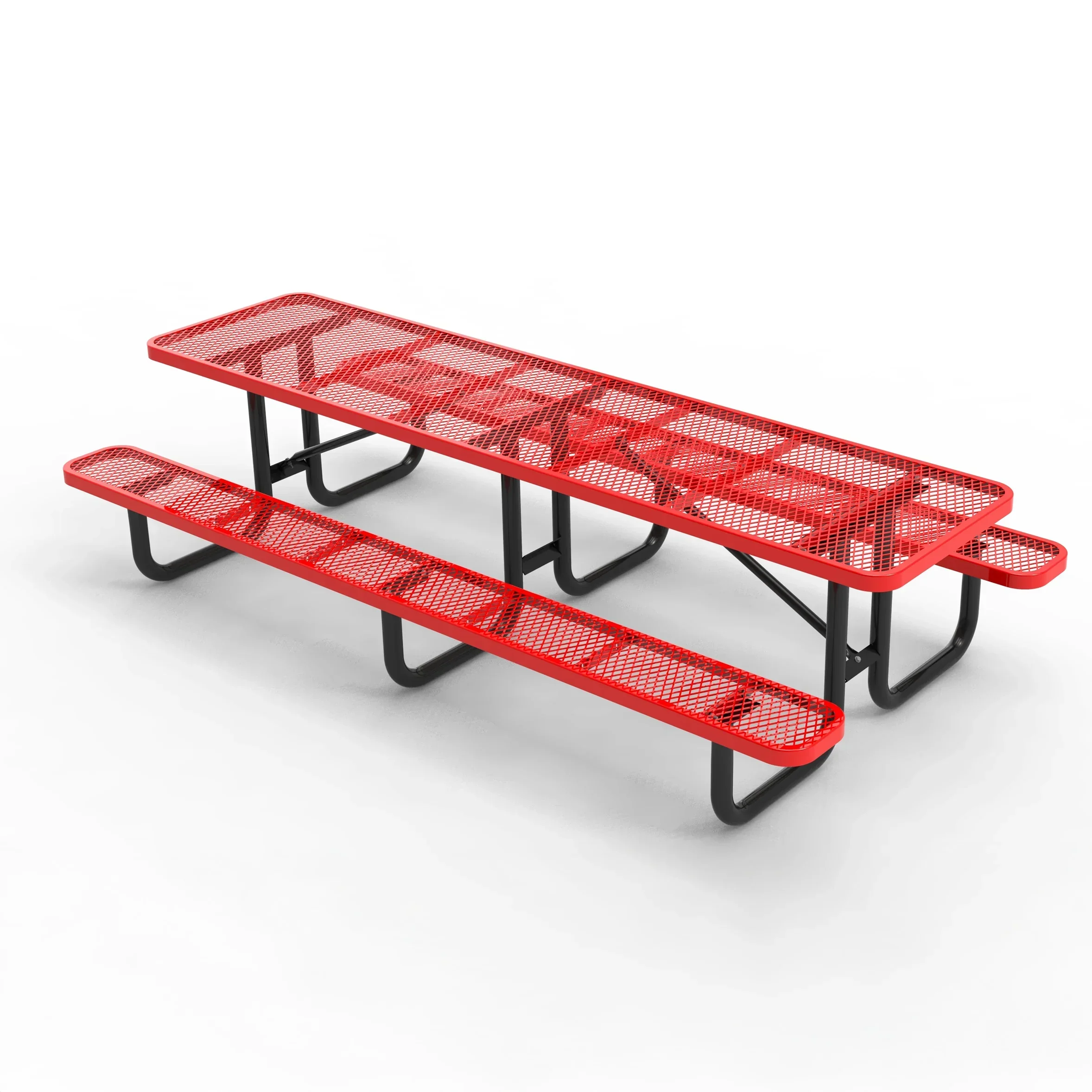 Outdoorsiness Quick Ship Commercial 10ft Rectangular Picnic Table – Thermoplastic Expanded Metal, UL Certified - Image 4