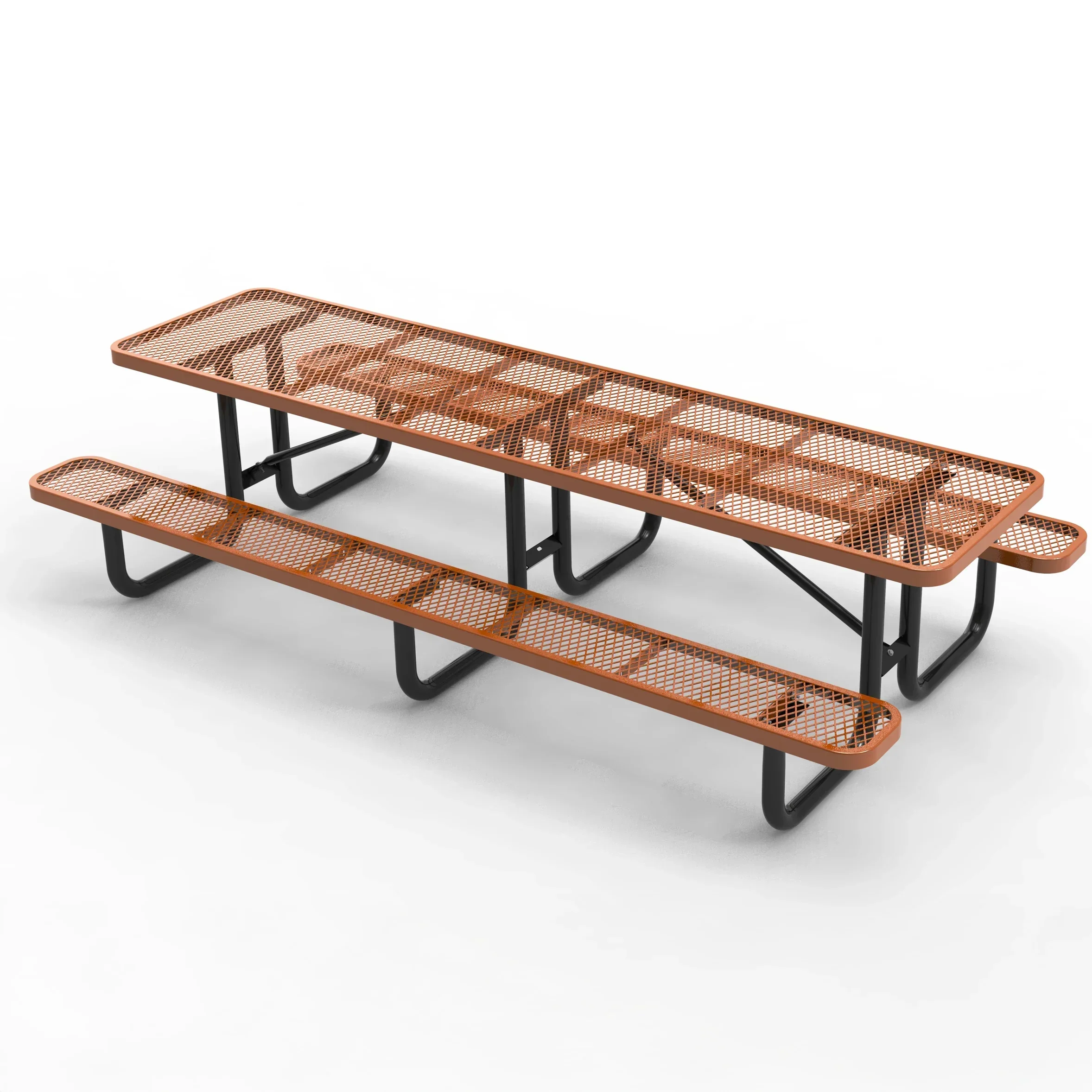 Outdoorsiness Quick Ship Commercial 10ft Rectangular Picnic Table – Thermoplastic Expanded Metal, UL Certified - Image 6