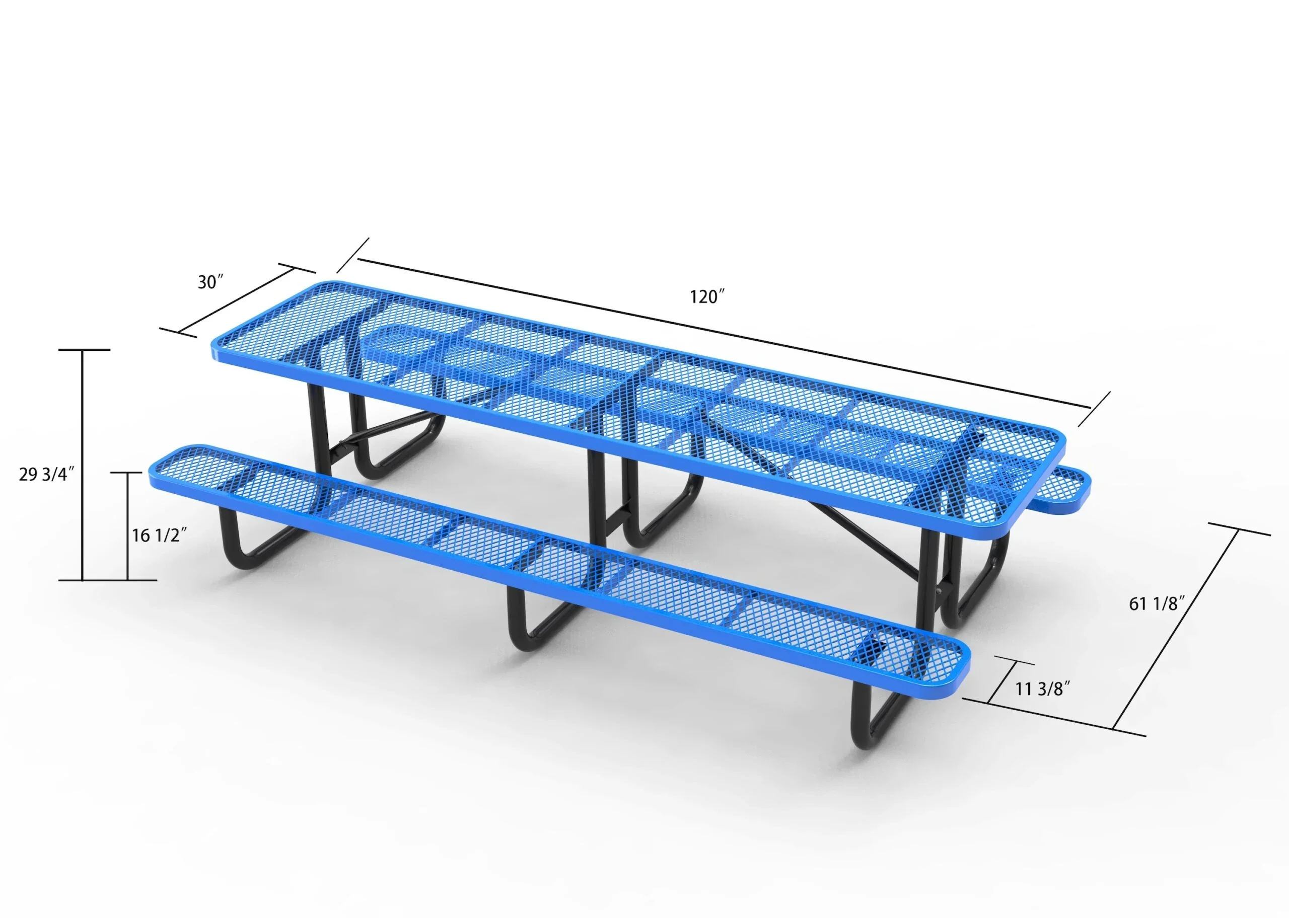 Outdoorsiness Quick Ship Commercial 10ft Rectangular Picnic Table – Thermoplastic Expanded Metal, UL Certified - Image 8