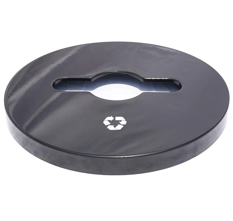 36 Gallon Diamond Expanded Steel Commercial Recycling Trash Can – Flat Lid, Liner & Base - Image 2