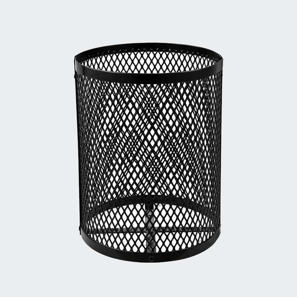 36 Gallon Diamond Expanded Steel Commercial Outdoor Trash Can – Plastic Dome Lid, Liner & Base - Image 5