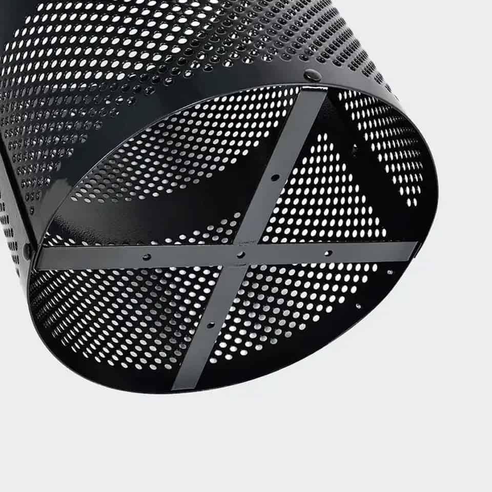 36 Gallon Diamond Expanded Steel Commercial Outdoor Trash Can – Plastic Dome Lid, Liner & Base - Image 7