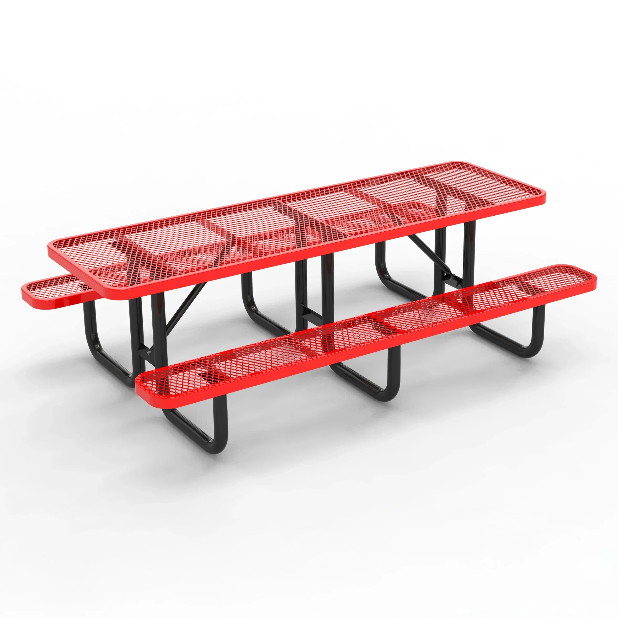 Outdoorsiness Quick Ship 8ft Knock-Down Rectangular Picnic Table – Split Top, Thermoplastic, Commercial Grade - Image 3