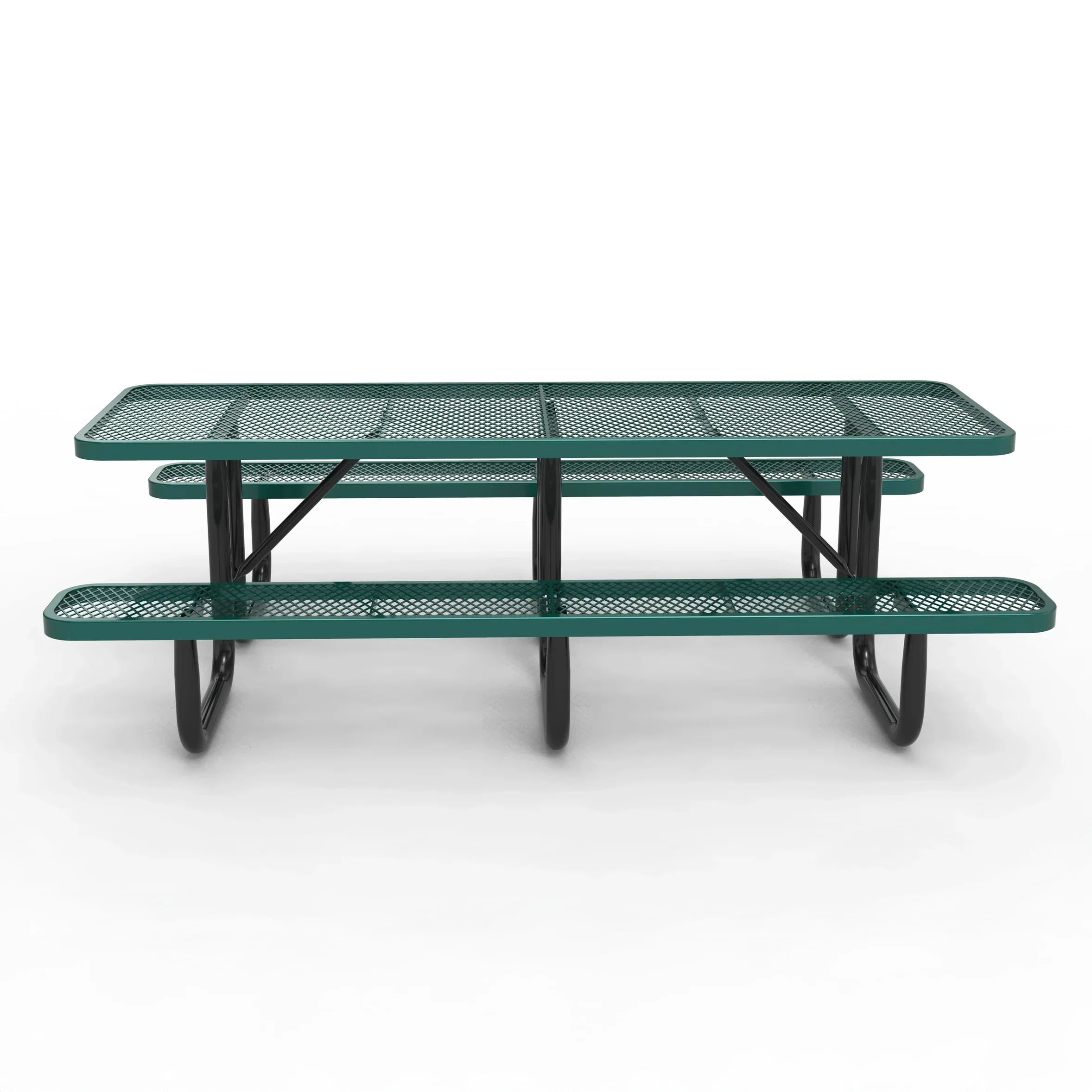 Outdoorsiness Quick Ship 8ft Knock-Down Rectangular Picnic Table – Split Top, Thermoplastic, Commercial Grade - Image 4