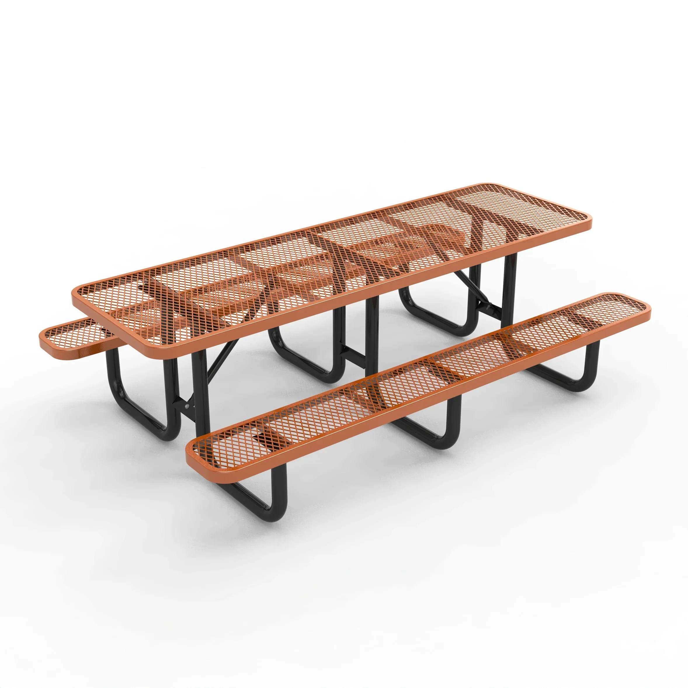 Outdoorsiness Quick Ship 8ft Knock-Down Rectangular Picnic Table – Split Top, Thermoplastic, Commercial Grade - Image 6