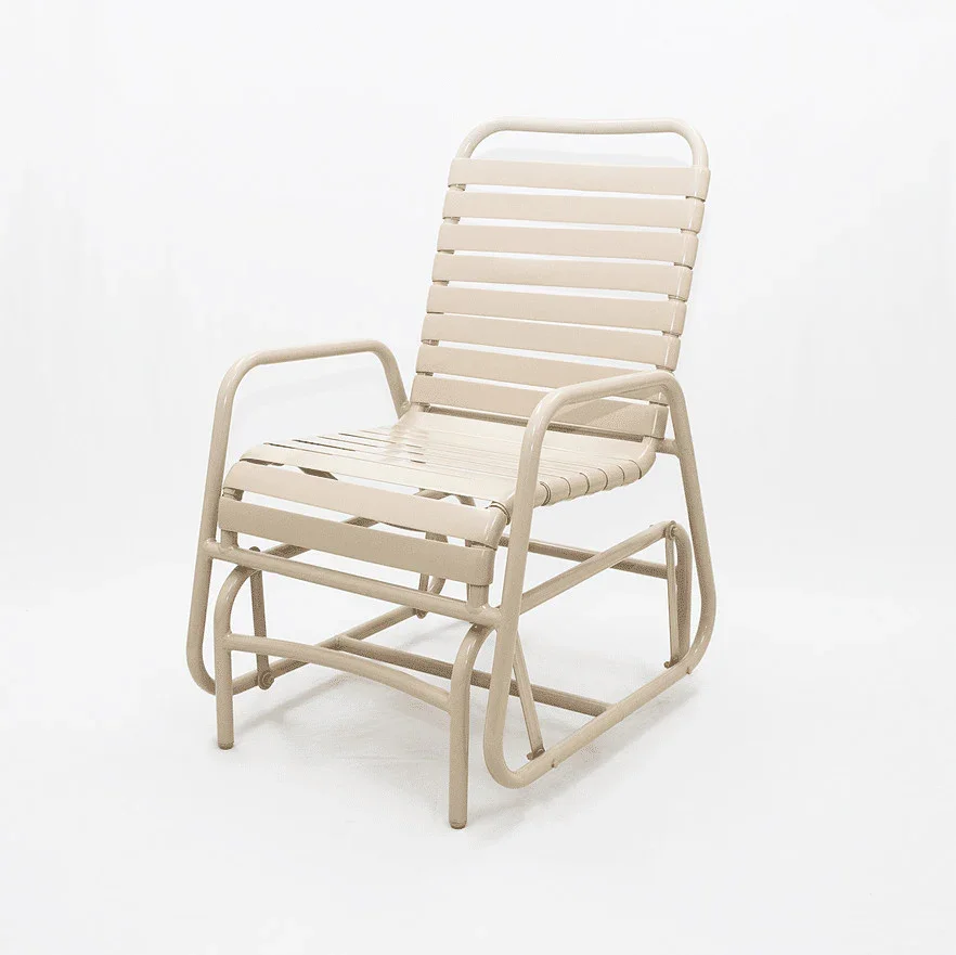 Beach Club Vinyl Strap Commercial Poolside Glider Chair – Aluminum Frame