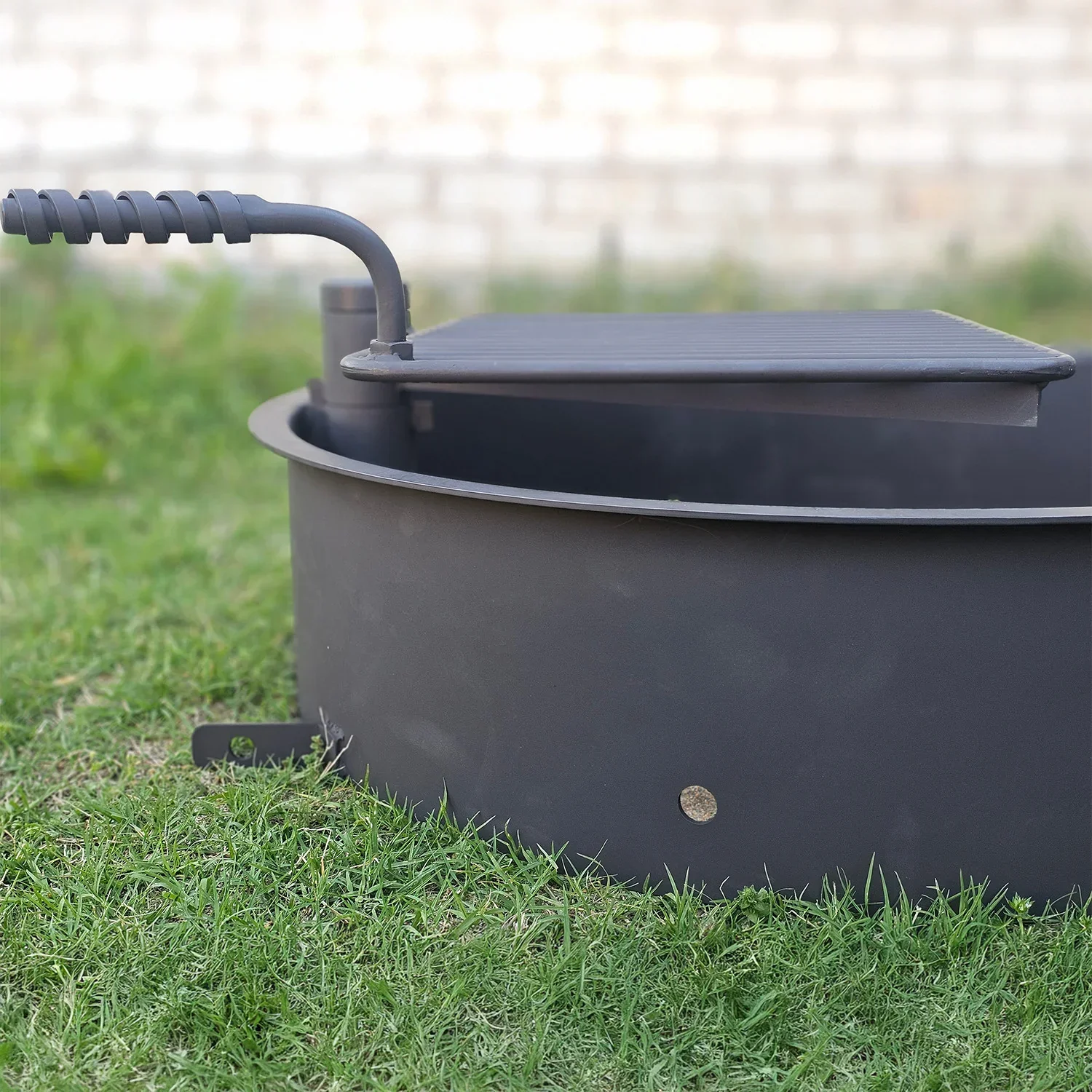 32" Steel Fire Pit Ring with Swivel Cooking Grate – Commercial Heavy Duty - Image 3