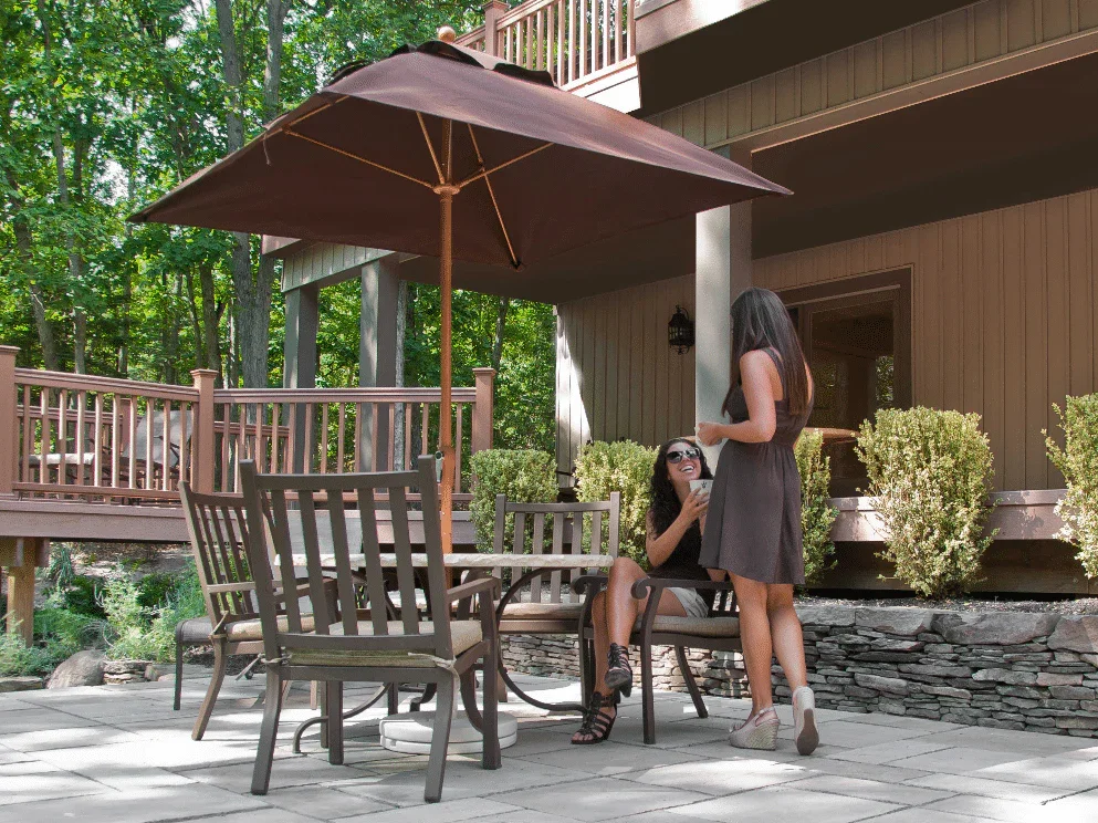 Frankford Monterey 6.5 Foot Square Fiberglass Market Umbrella – Pulley Lift, No Tilt