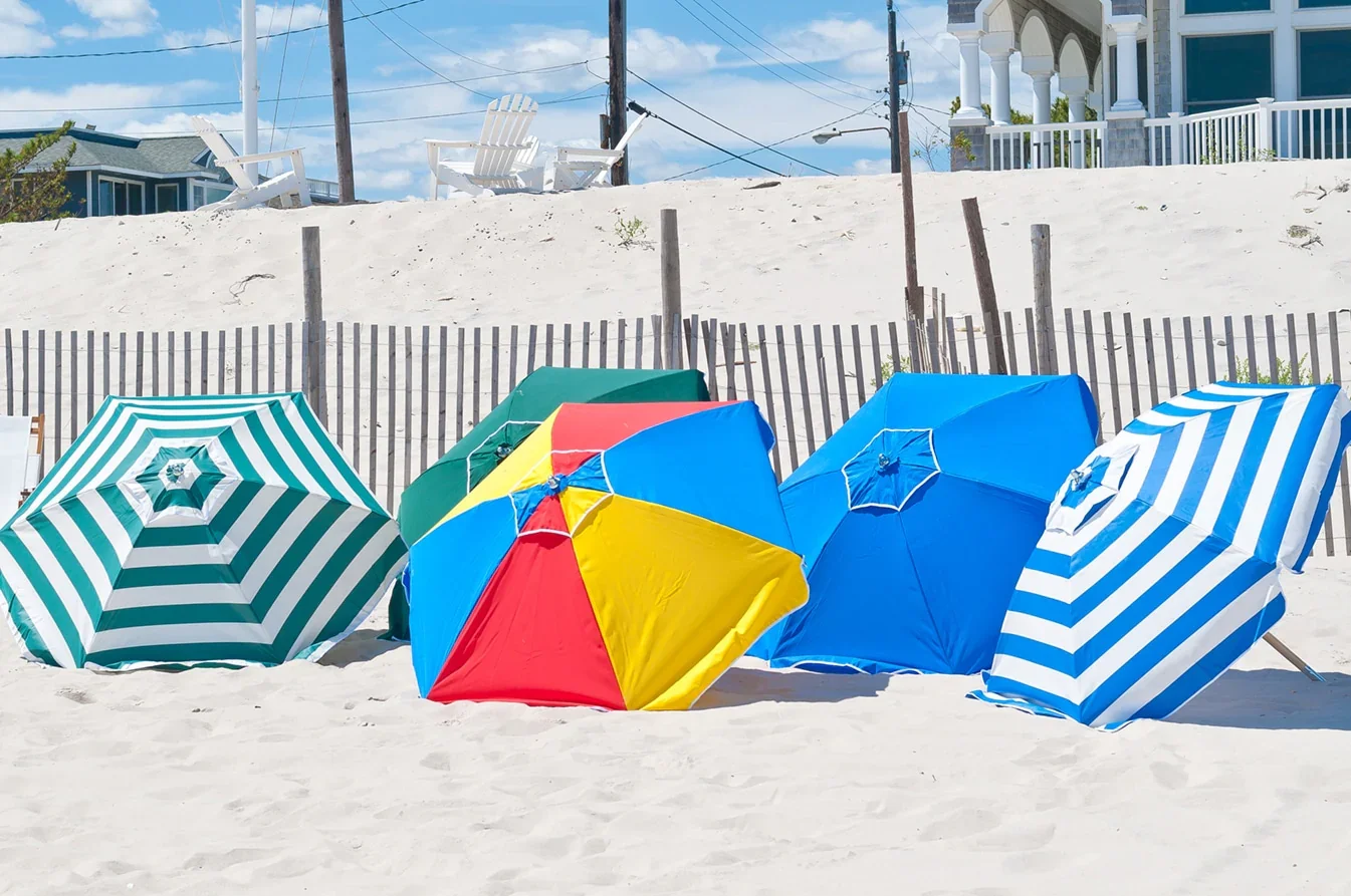 Frankford Shade Star 6.5 Foot Hexagon Ash Wood Beach Umbrella – Marine Grade Acrylic, Carry Bag - Image 4