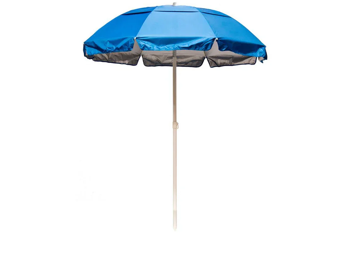 Quick Ship Solar Reflective 6 Foot Hexagon Fiberglass Beach Umbrella – UV Coated Silver Canopy - Image 3