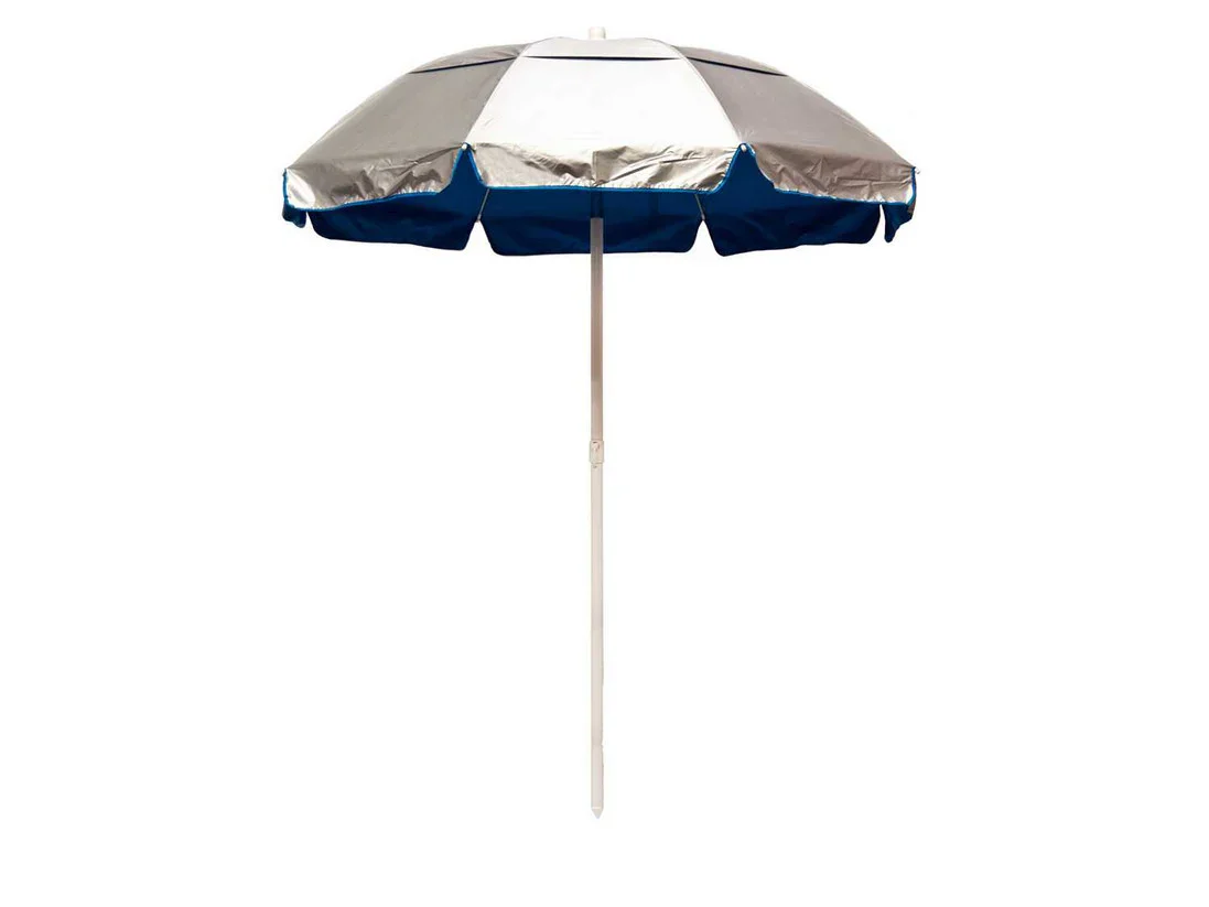Quick Ship Solar Reflective 6 Foot Hexagon Fiberglass Beach Umbrella – UV Coated Silver Canopy - Image 4