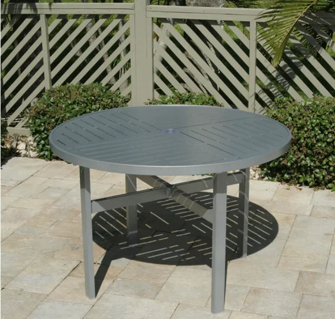 Skyline 42in Heavy Duty Aluminum Commercial Pool Patio Table – Punched Top - Image 5