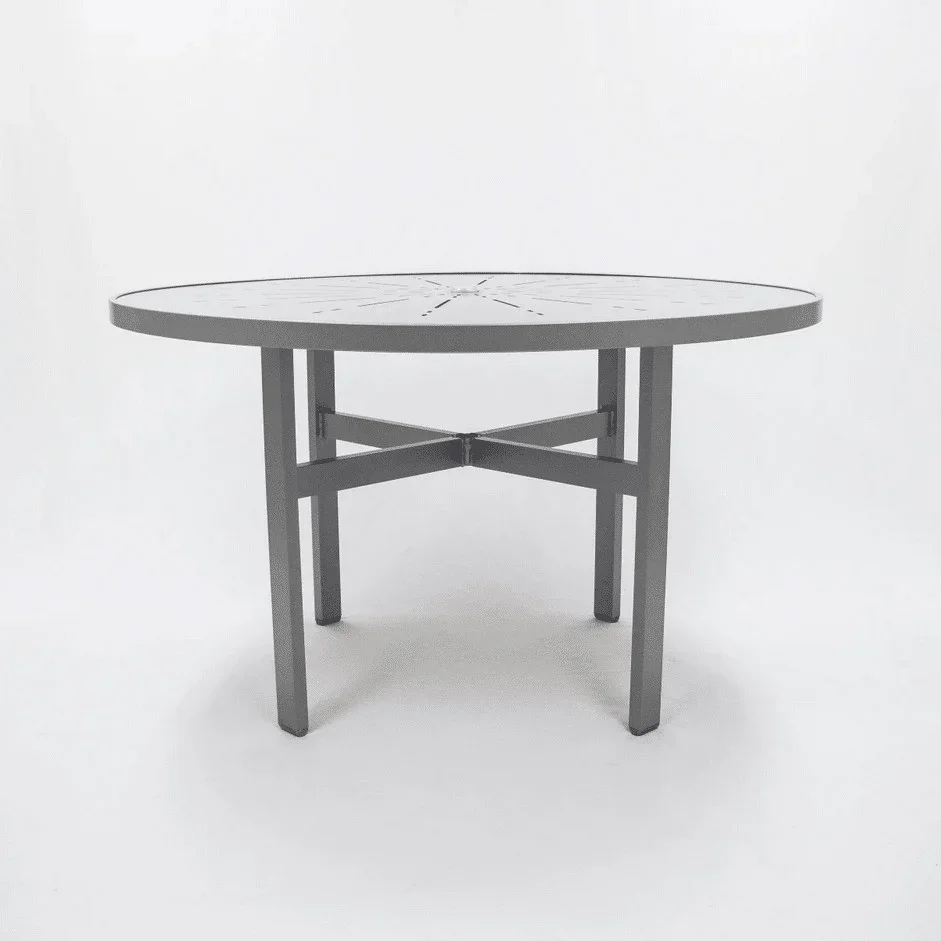 Skyline 48in Heavy Duty Aluminum Commercial Pool Patio Table – Punched Top - Image 2