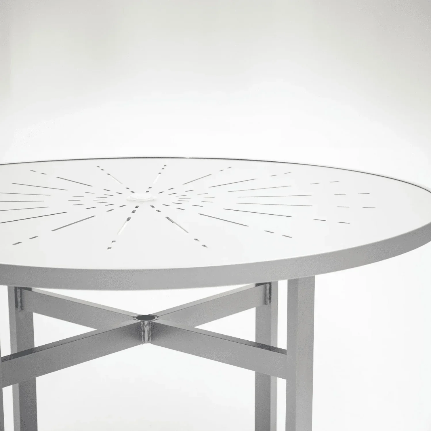 Skyline 48in Heavy Duty Aluminum Commercial Pool Patio Table – Punched Top - Image 3