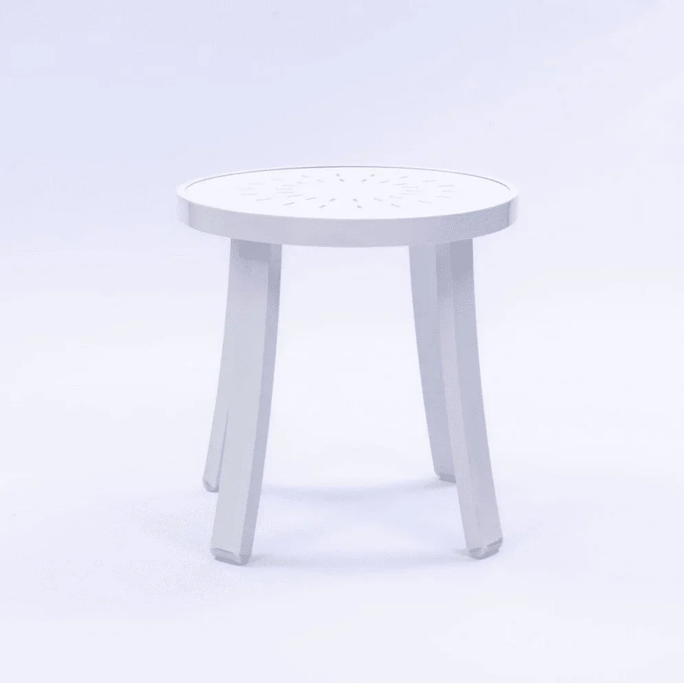 Skyline 18in Round Heavy Duty Aluminum Pool Side Table – Punched Top