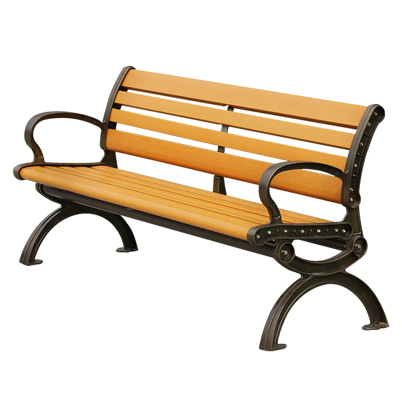 Heritage Style 6ft Recycled Plastic - Light Commercial Park Bench With Back – Aluminum Frame, Quick Ship