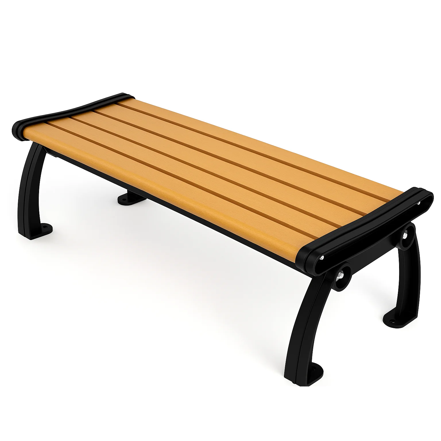 Heritage Style 6ft Recycled Plastic Commercial Park Bench Without Back – Aluminum Frame, Quick Ship