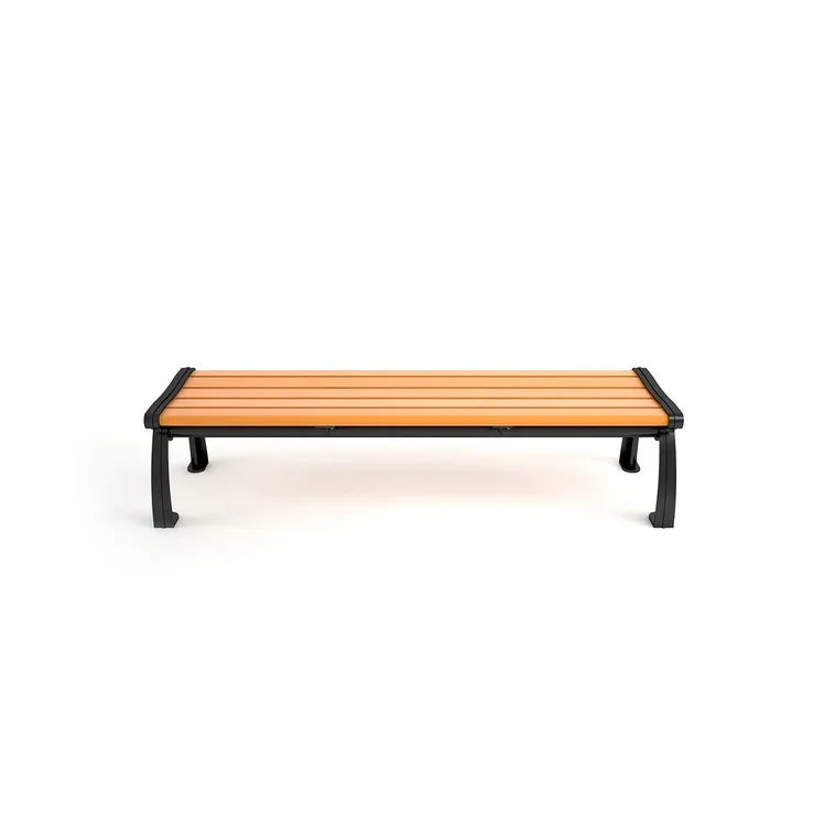 Heritage Style 6ft Recycled Plastic Commercial Park Bench Without Back – Aluminum Frame, Quick Ship - Image 2