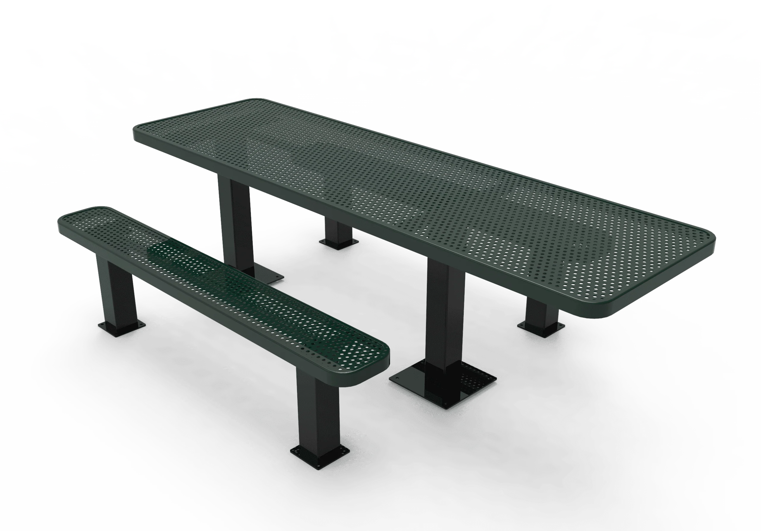 Commercial Rectangle Independent Pedestal Picnic Table – Thermoplastic Expanded Metal, 6ft - Image 4